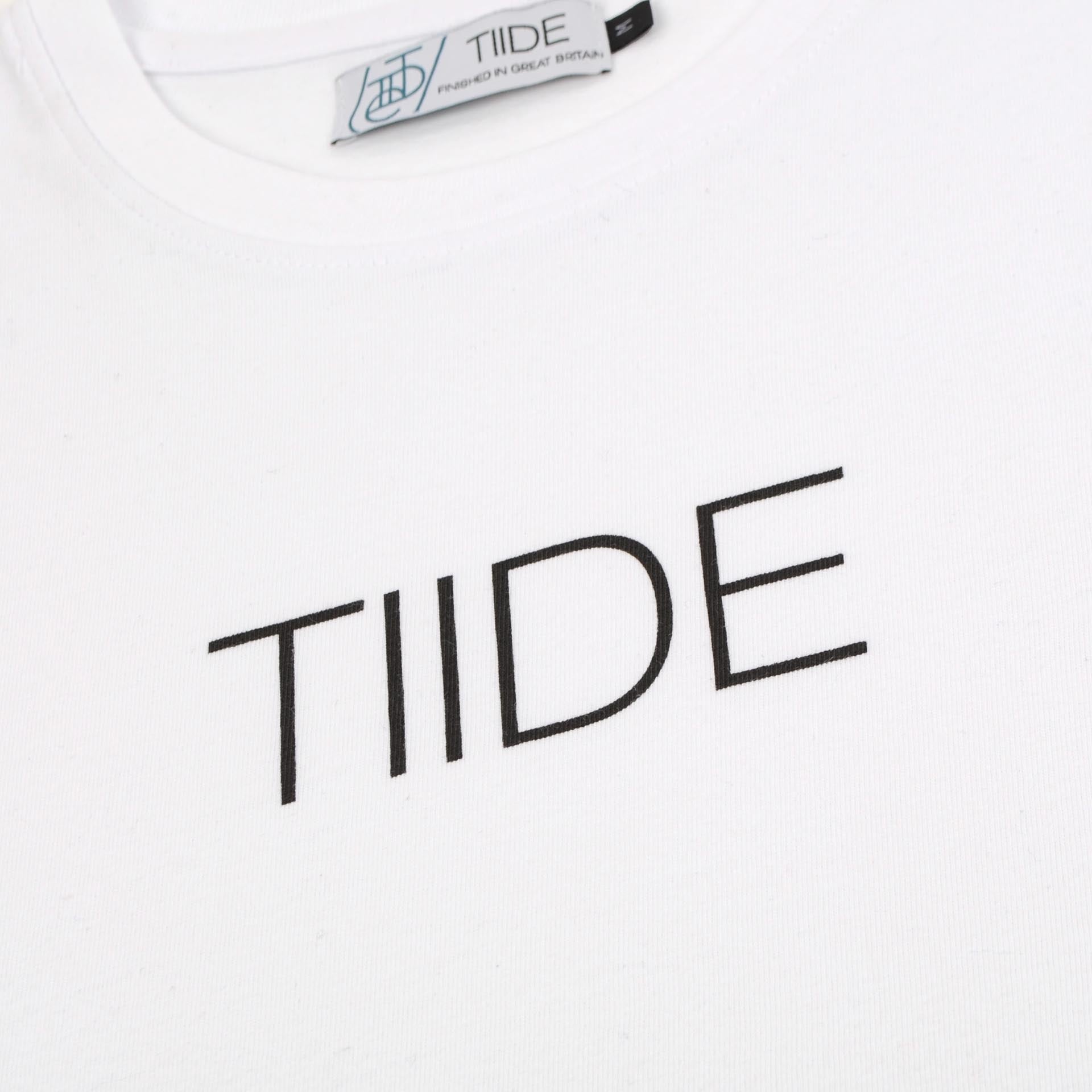 Tiide White Script Tee - Tiide Swim
