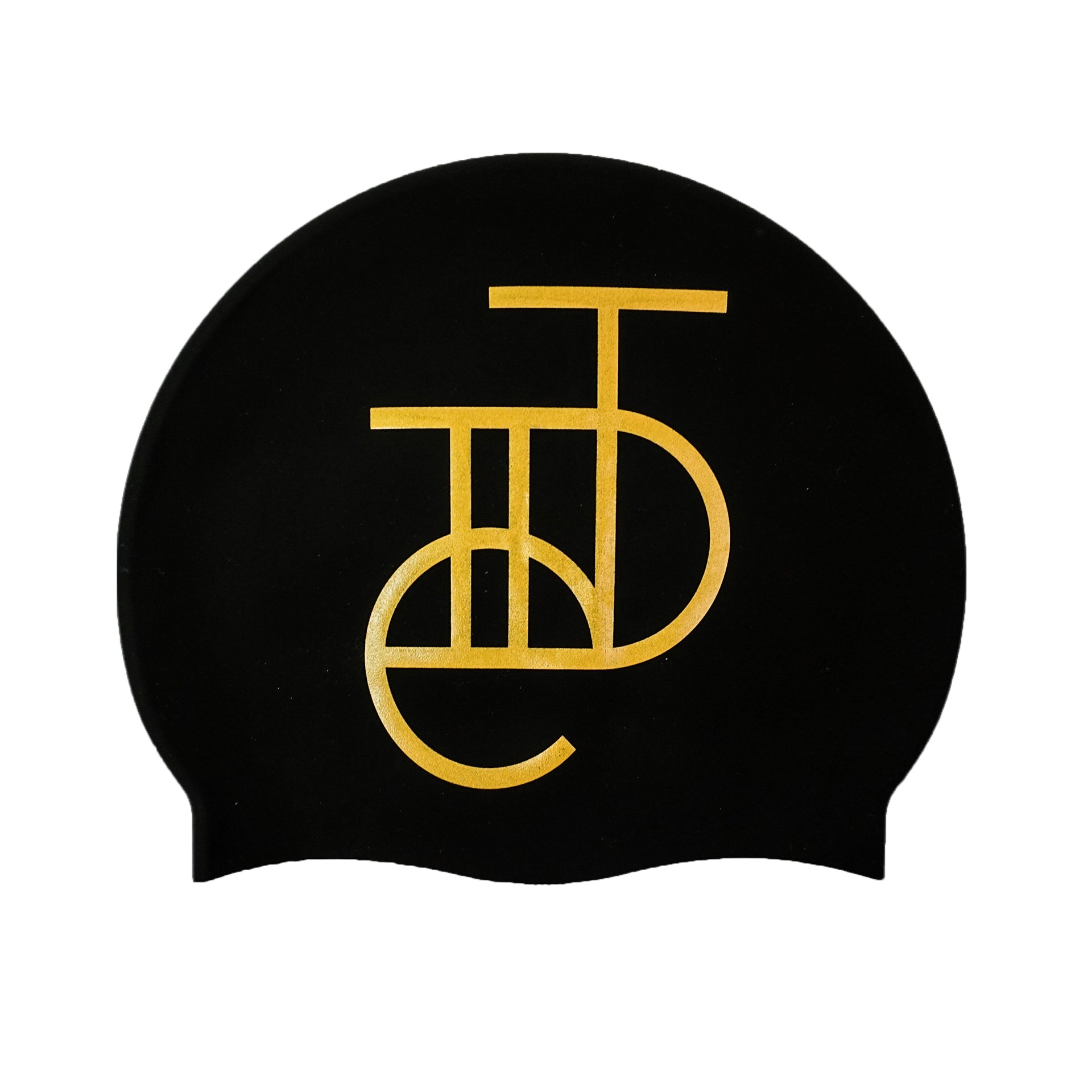 Tiide Logo Swim Hat Gold On Matte Black